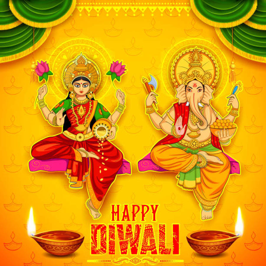 Happy Diwali Ganesh Lakshmi Wallpaper