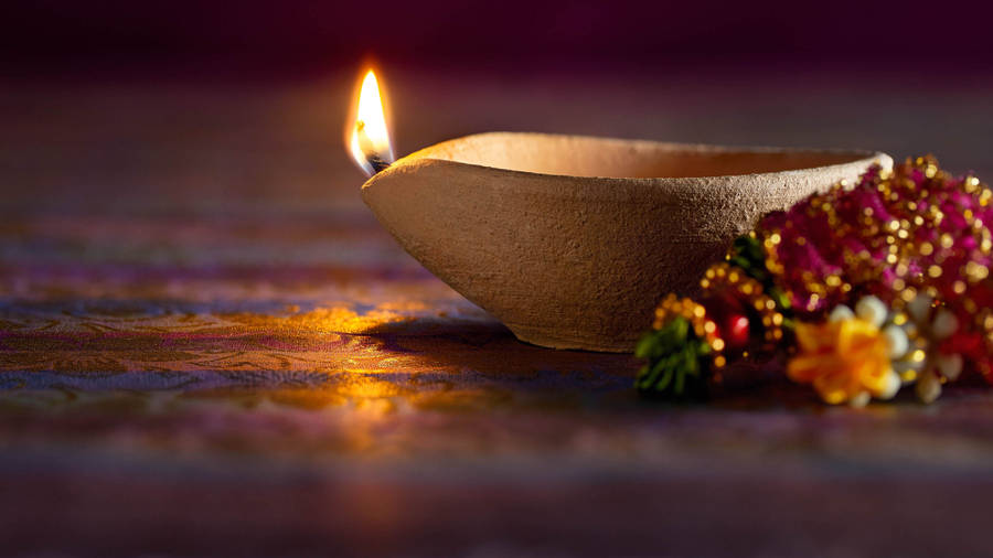 Happy Diwali Religious Oil Lamps Wallpaper