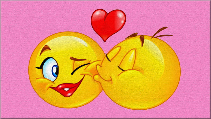 Happy Emoji In Love Wallpaper