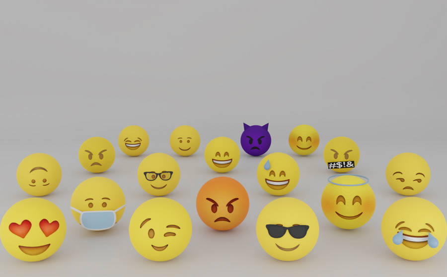 Happy Emoji Lineup Wallpaper