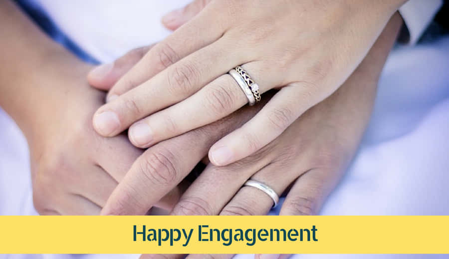 Happy Engagement Greeting Couple Rings Wallpaper