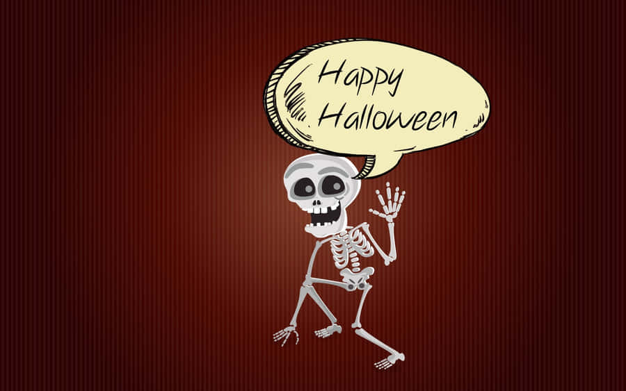 Happy Halloween Skeleton Greeting Wallpaper