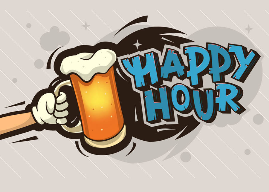 Happy Hour Cartoon Poster Wallpaper