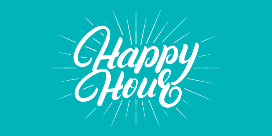 Happy Hour Teal Background Wallpaper