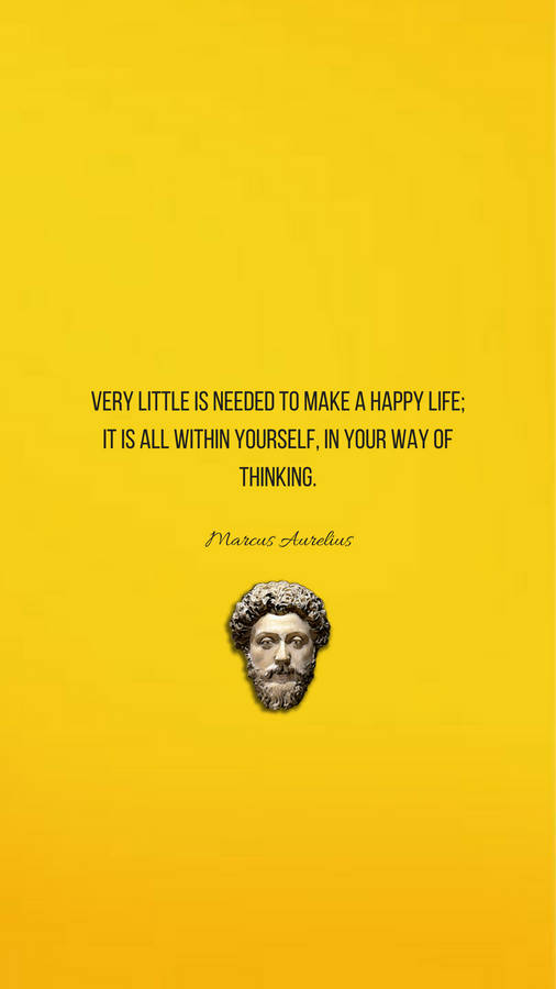 Happy Life Stoicism Quote Wallpaper