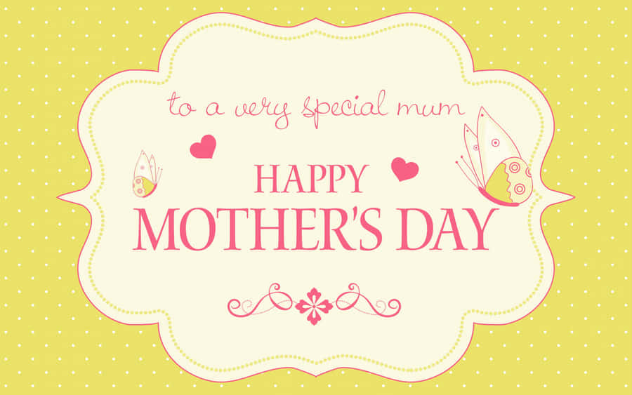 Happy Mothers Day Card Butterflies Yellow Art Hd Wallpaper