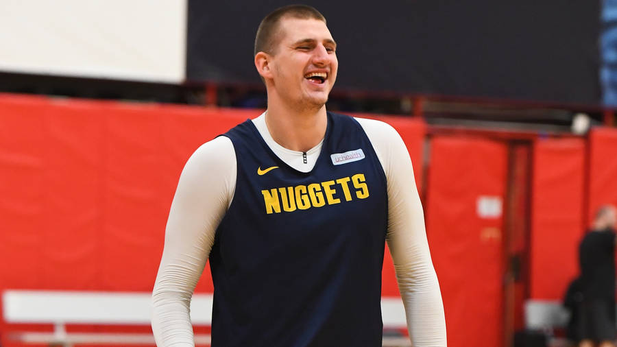 Happy Nikola Jokic Of Nuggets Wallpaper