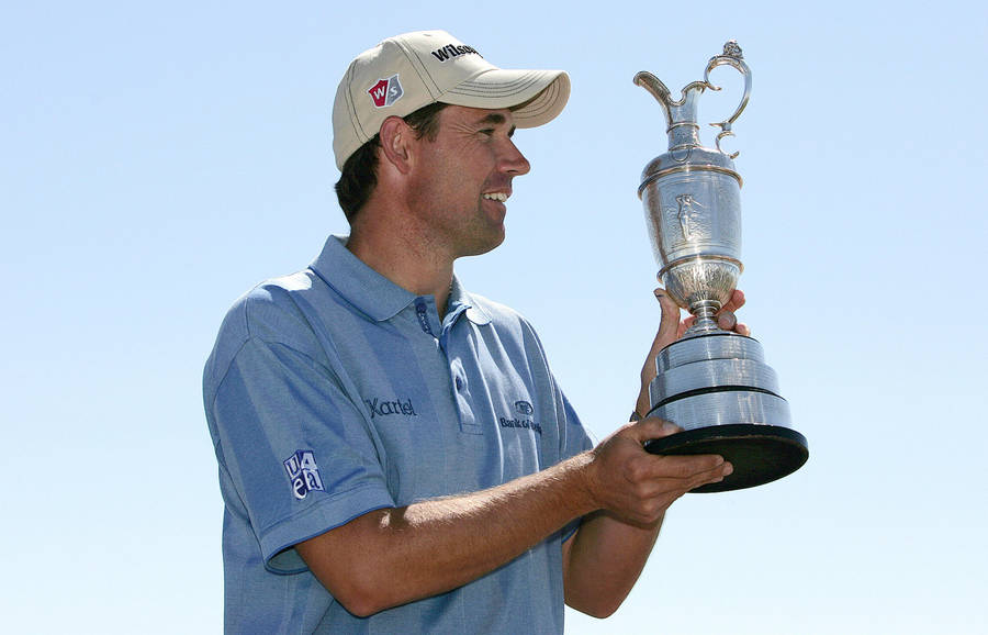 Happy Padraig Harrington With Trophy Wallpaper