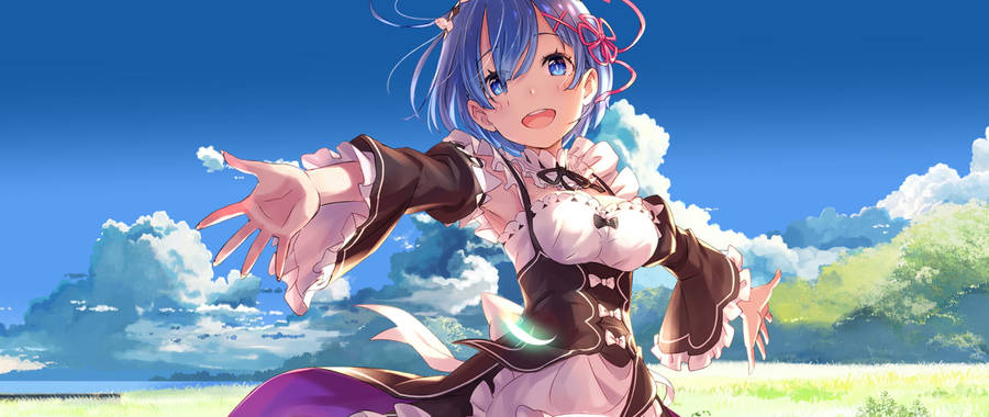 Happy Rem In Green Field Wallpaper