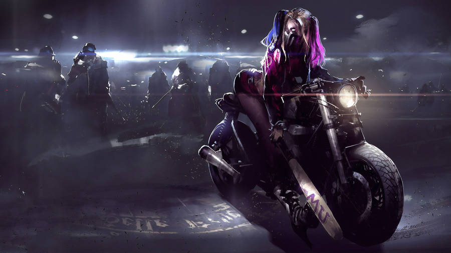 Harley Quinn 4k Bike Wallpaper