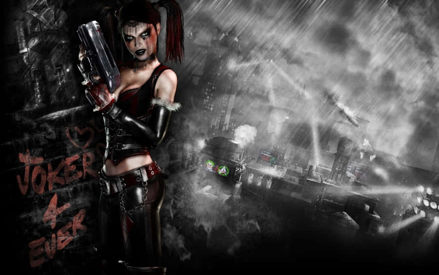 Harley Quinn Arkham City Artwork Wallpaper