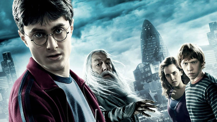 Harry, Hermione, Dumbledore, Ron Weasley Wallpaper