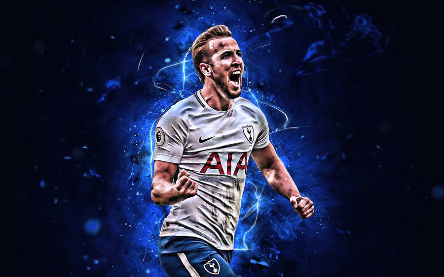 Harry Kane Blue Background Wallpaper