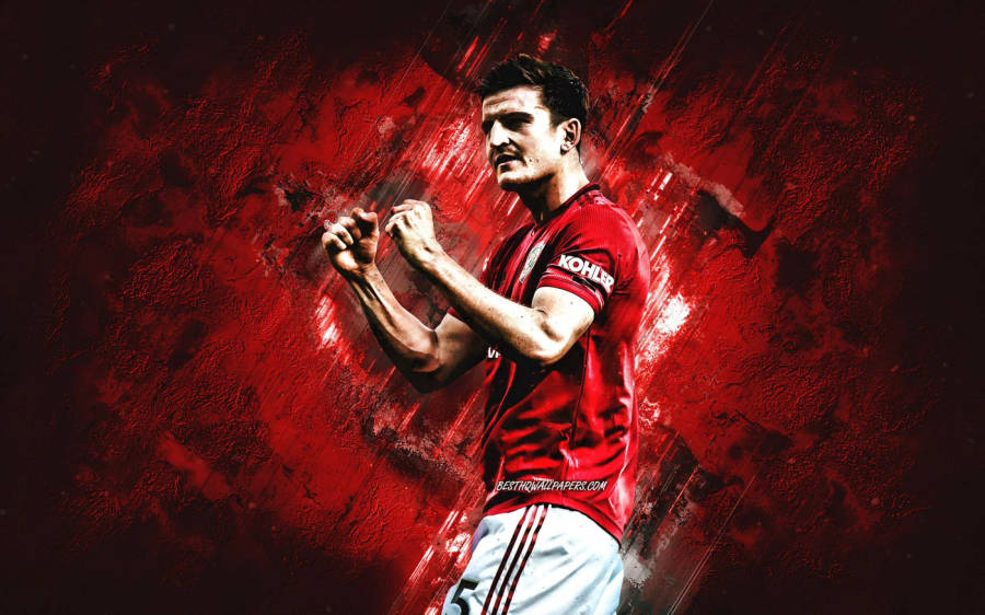 Harry Maguire Red And Black Backdrop Wallpaper