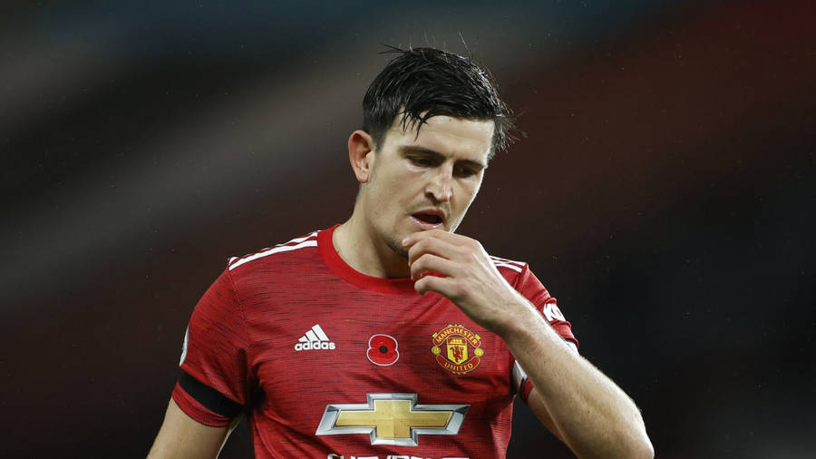 Harry Maguire Rubbing Chin Wallpaper