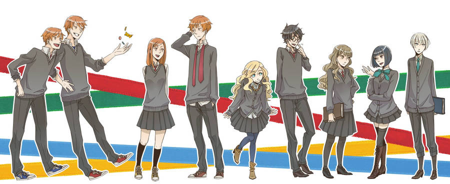 Harry Potter Anime House Colors Wallpaper