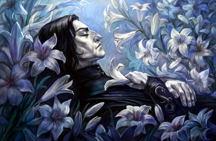 Harry Potter Snape In Lily Art Wallpaper