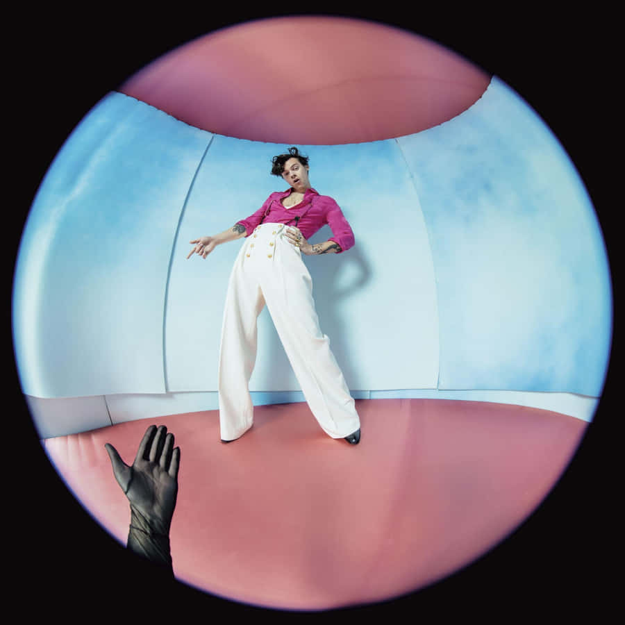 Harry Styles Fine Line Fisheye Portrait Wallpaper