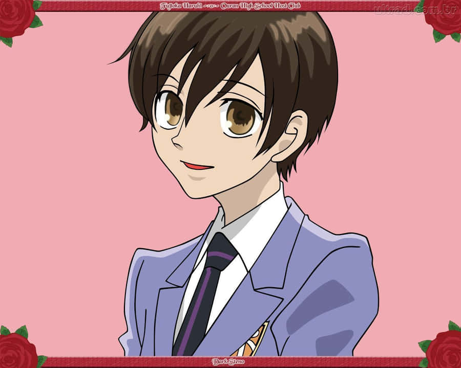 Haruhi Fujioka Pondering In The Library Wallpaper