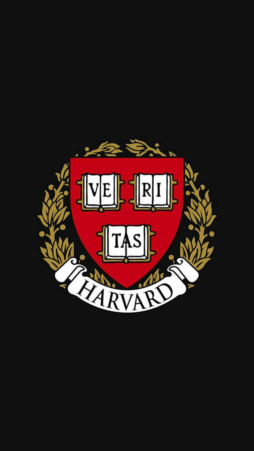 Harvard University Crest On Black Wallpaper