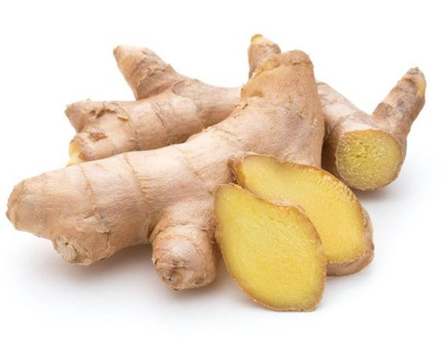 Harvested Ginger Roots Vegetable Sliced Still Wallpaper