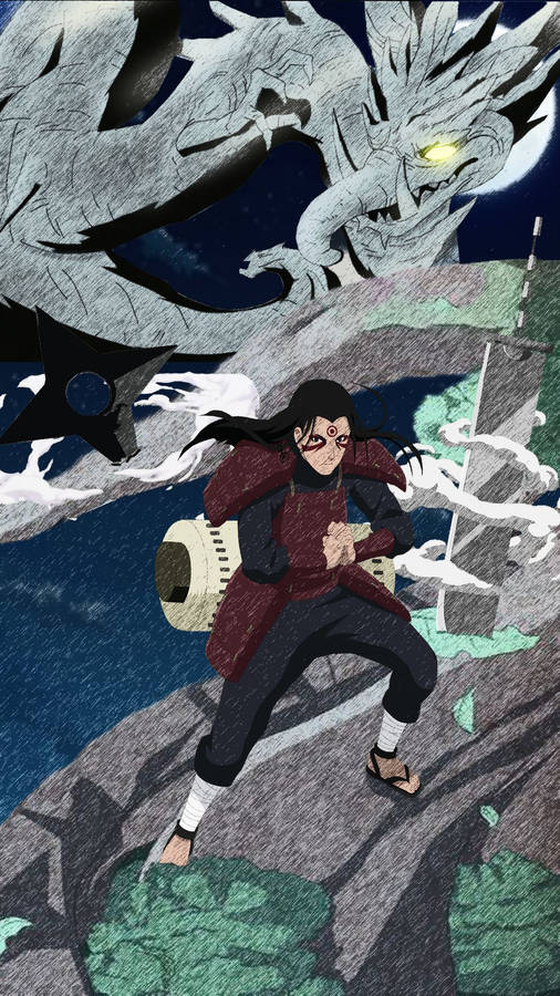 Hashirama Phone With Dragon Wallpaper