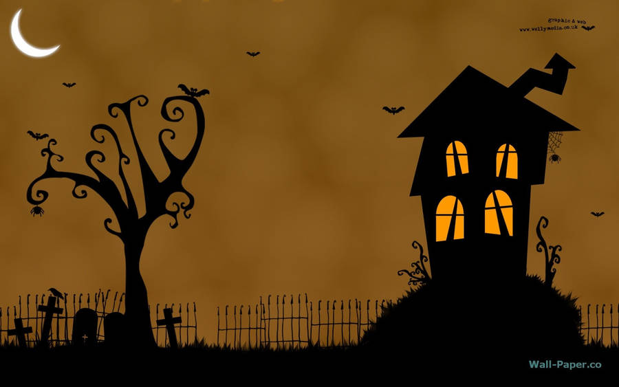 Haunted House Animated Desktop Wallpaper