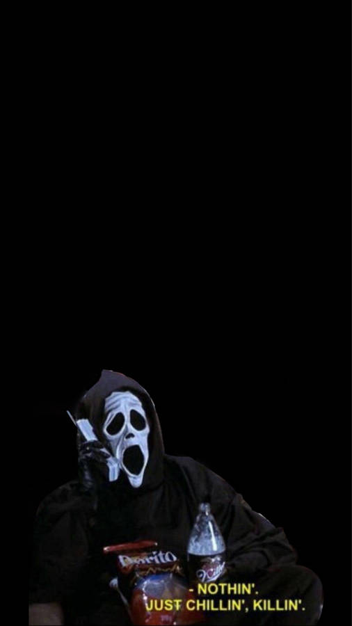 Haunting Portrait Of Ghostface From Scream Wallpaper