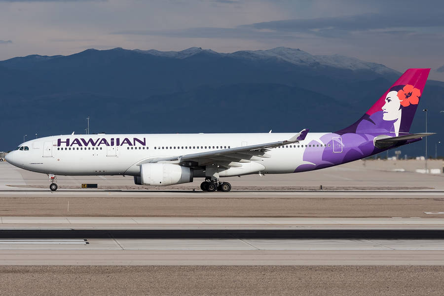 Hawaiian Airlines Plane Below Stormy Clouds Wallpaper