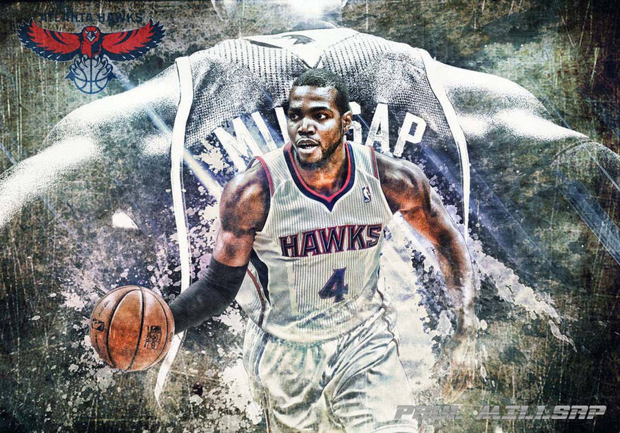 Hawks Paul Millsap Grunge Art Wallpaper