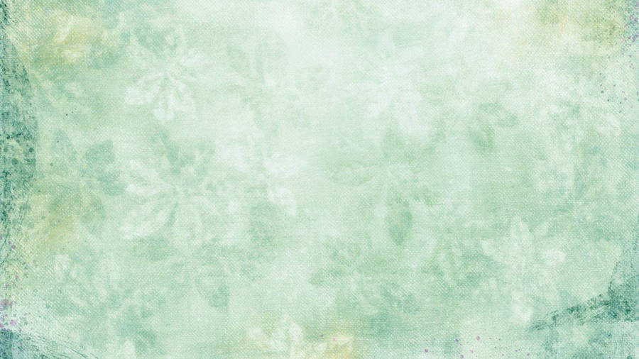 Hazy White Flowers Sage Green Desktop Wallpaper