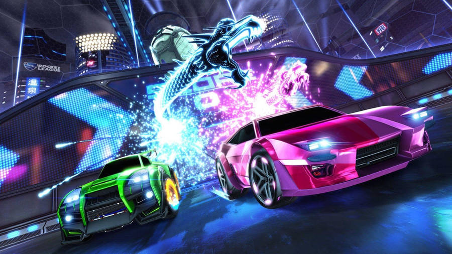 Hd Aesthetic Rocket League Power Cars Wallpaper