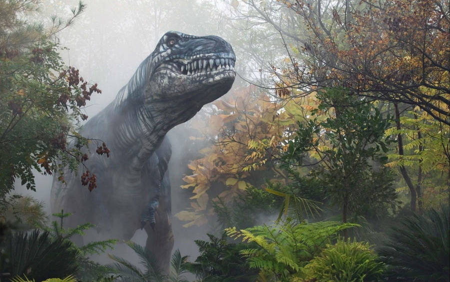 Hd Dinosaur In The Forest Wallpaper