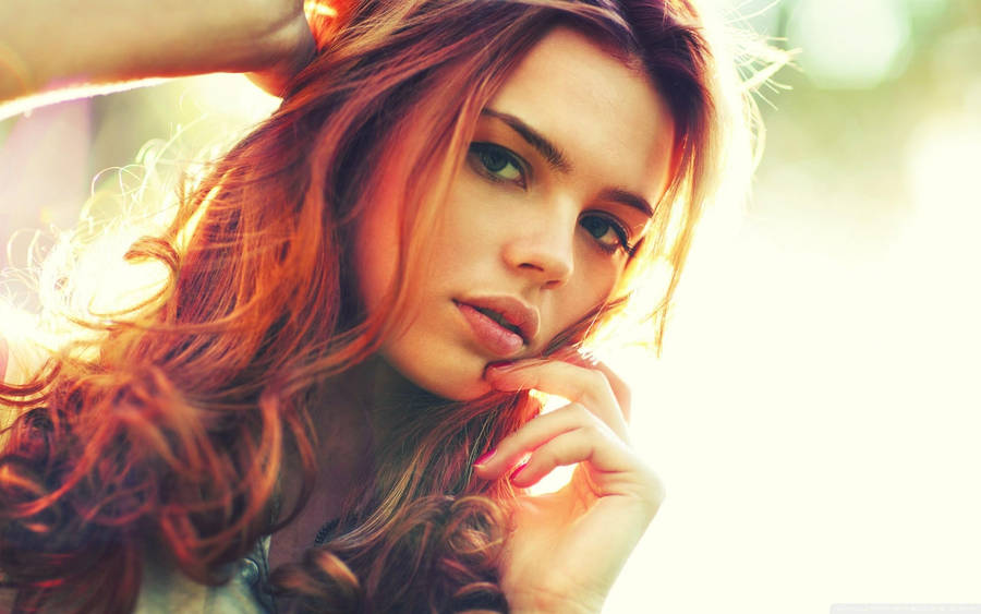 Hd Girl Red Hairstyle Wallpaper