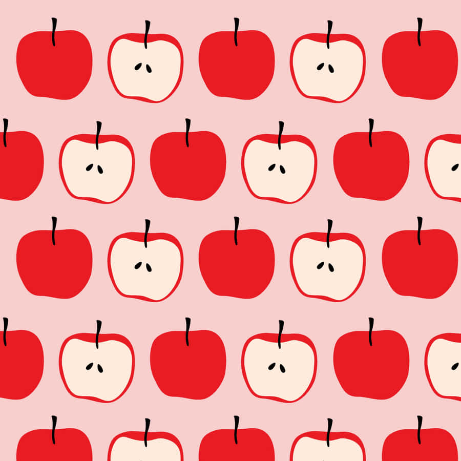 Hd Pattern Whole Sliced Apples Wallpaper