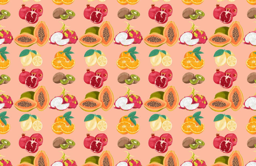 Hd Pattern Whole Sliced Fruits Wallpaper