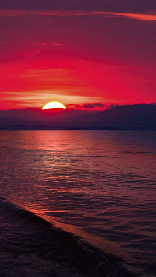 Hd Phone Sunset Red Sky Wallpaper