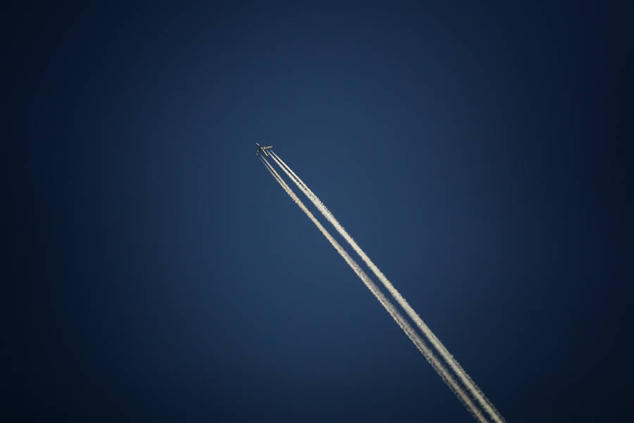 Hd Plane Contrails Wallpaper