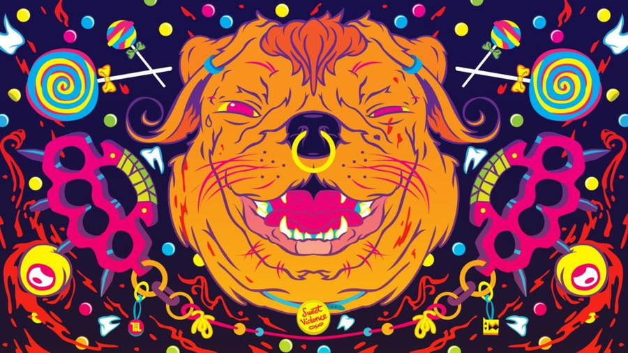 Hd Psychedelic Space Dog Wallpaper