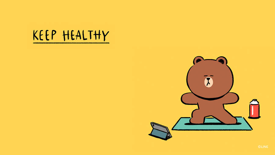 Healthy Brown Line Friends Wallpaper