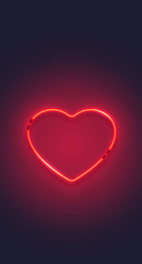 Heart Aesthetic Glowing In The Dark Wallpaper