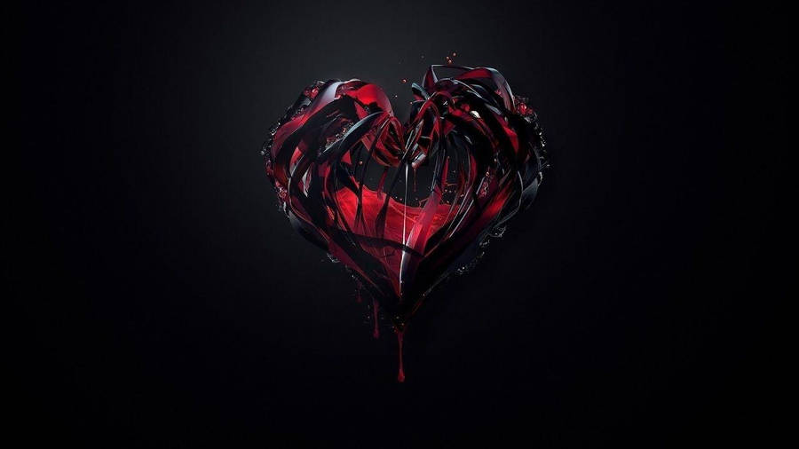 Heart Aesthetic Red And Black Goo Wallpaper