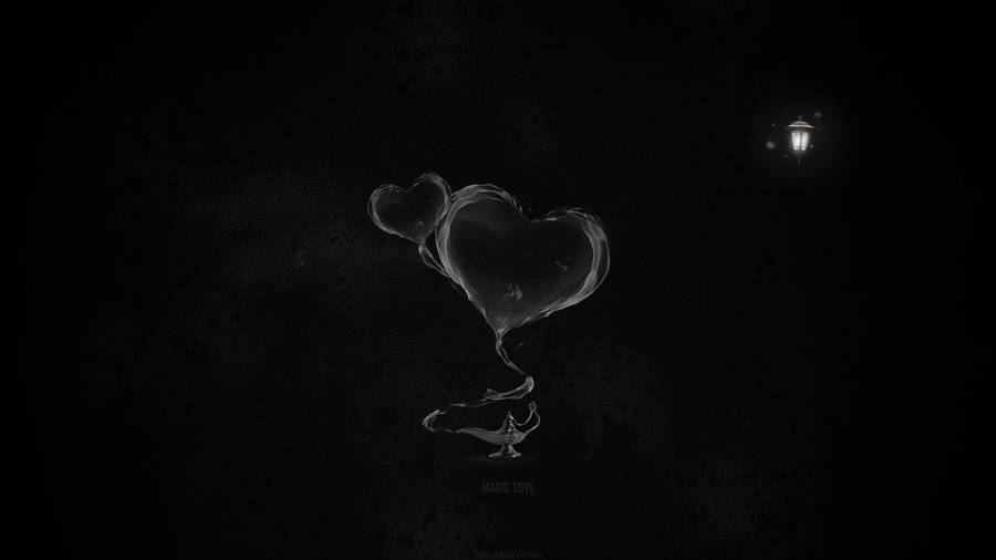 Heart Genie Black Lover Desktop Backdrop Wallpaper