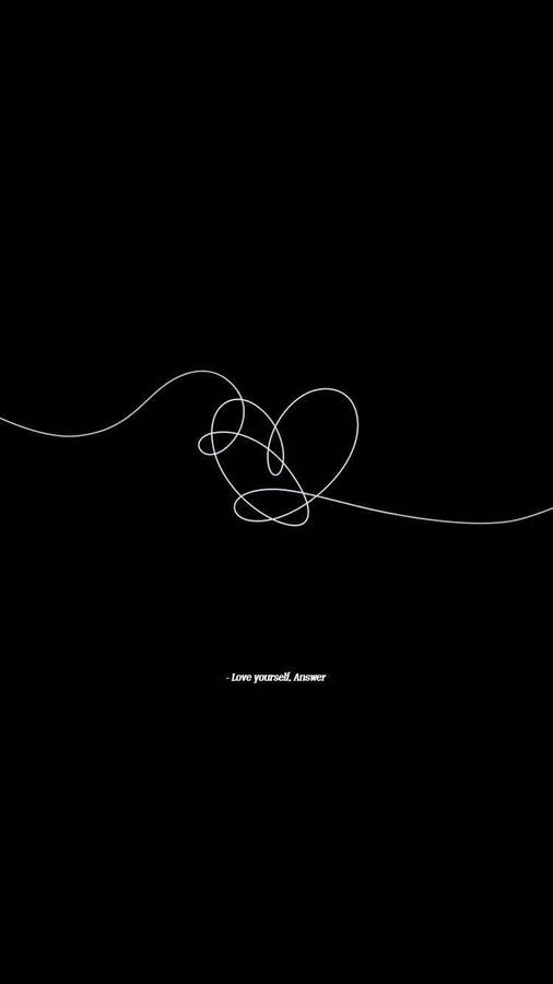 Heart Line Art Bts Black Aesthetic Wallpaper