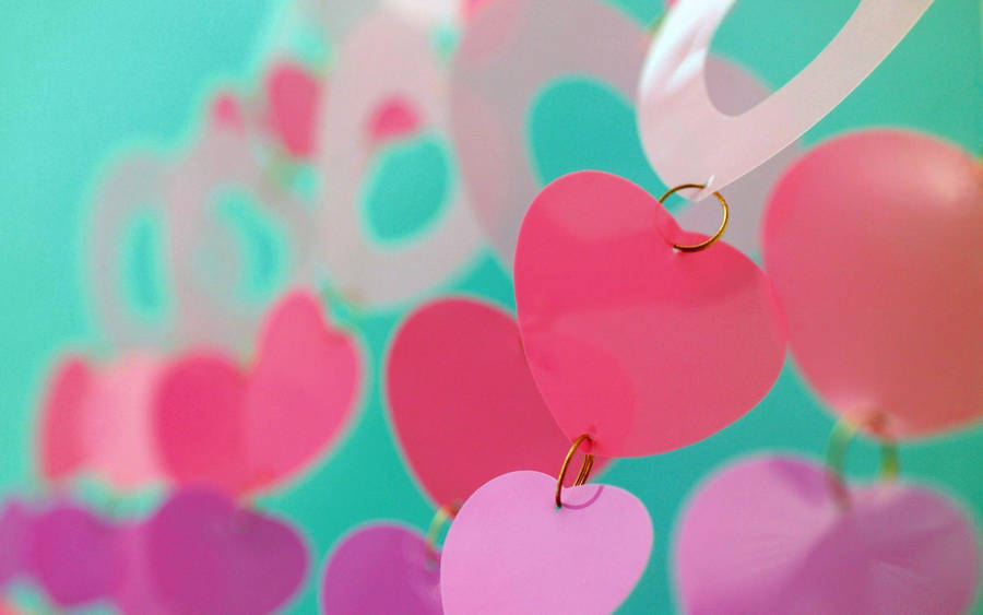 Heart Sequin Chain Cute Computer Wallpaper