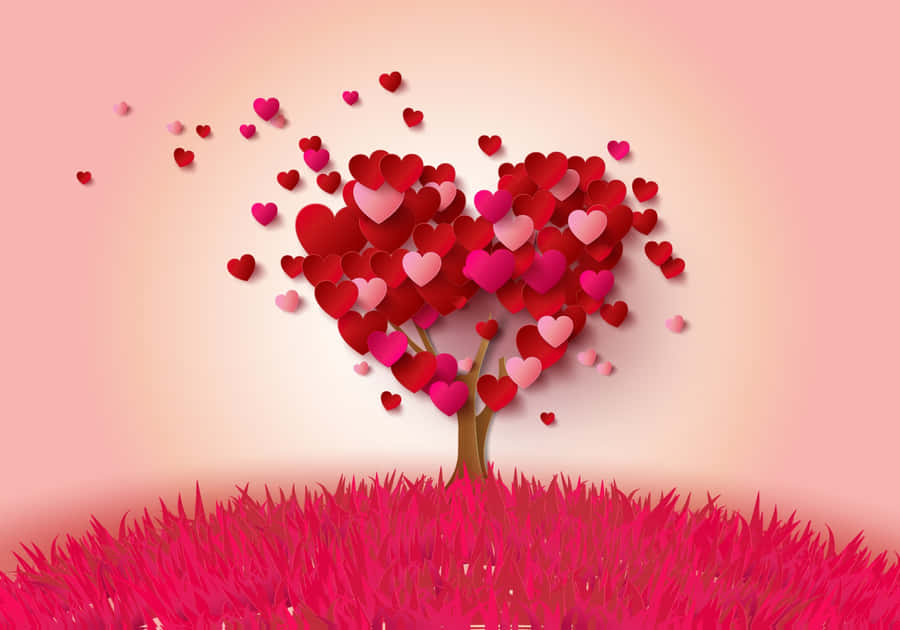 Heart Tree Love Illustration Wallpaper