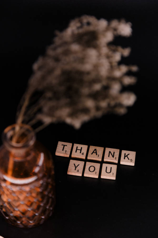 Heartfelt Thank You Message On A Wine Bottle Wallpaper