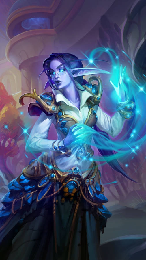 Hearthstone Phone Elise Starseeker Blue Aesthetic Magic Wallpaper