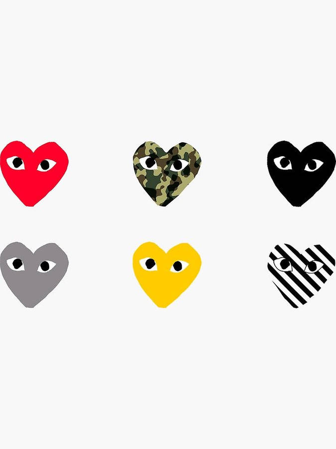 Hearts Cdg Pattern Wallpaper