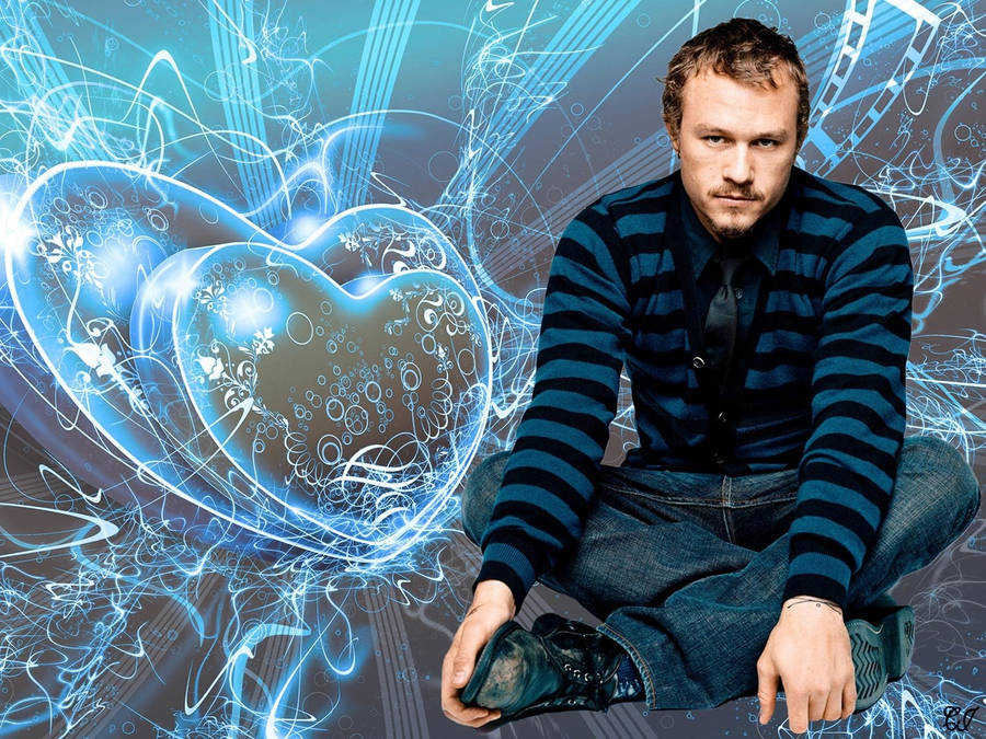 Heath Ledger Blue Fan Art Wallpaper